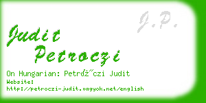 judit petroczi business card